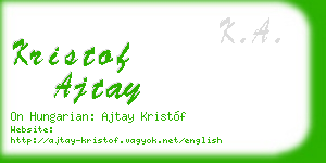 kristof ajtay business card